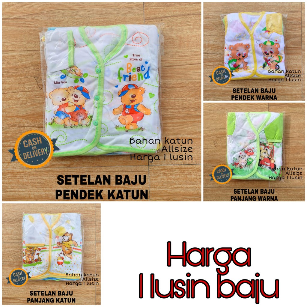 1 Lusin Setelan bayi KATUN warna kombinasi