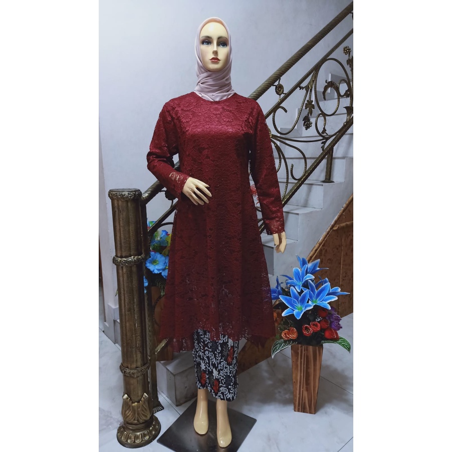 Set Tunik Brukat Kebaya Pesta