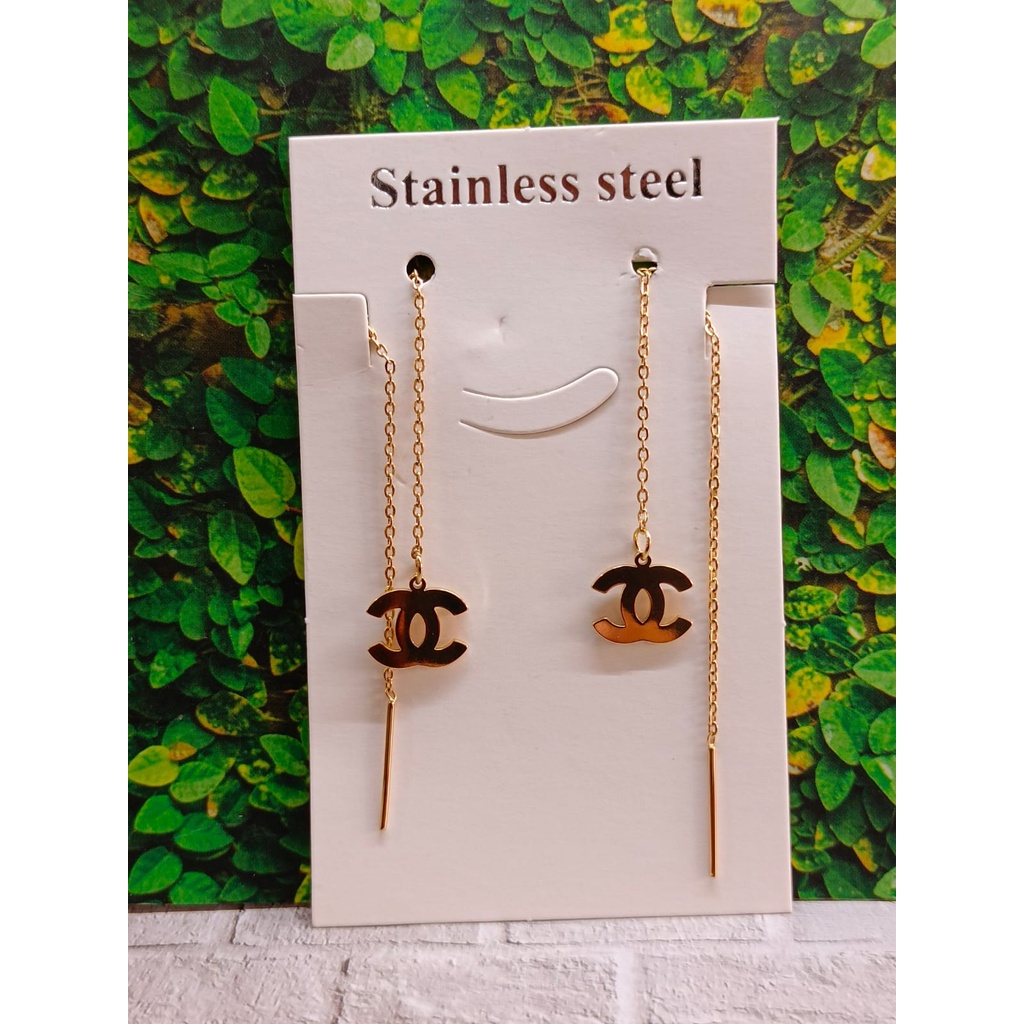 Anting-Anting Panjang Rumbai Wanita, Zirkon Bertatahkan Mikro Berlian Flash Motif korea