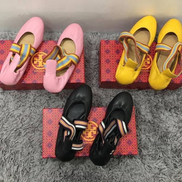 Tory Burch Lace Up Ballet Flats flatshoes sepatu original authentic asli factory outlet