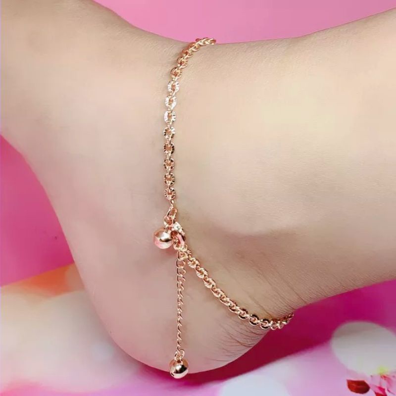 Gelang kaki xuping gold wanita dewasa motif rantai nori