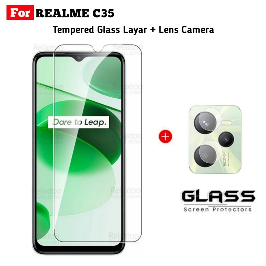 REALME C35 / NARZO 50A PRIME TEMPERED GLASS CLEAR 2IN1 LAYAR &amp; KAMERA