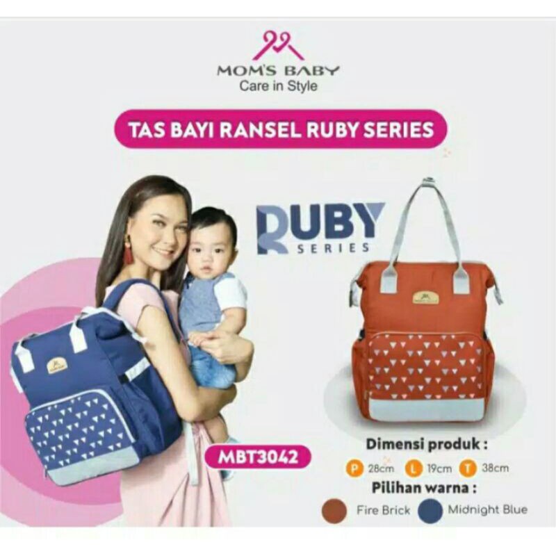 Promo !! SALE !! Mom’s Baby Tas Ransel Bayi Besar Model Annello Ruby Series - MBT 3042 - Ransel baby