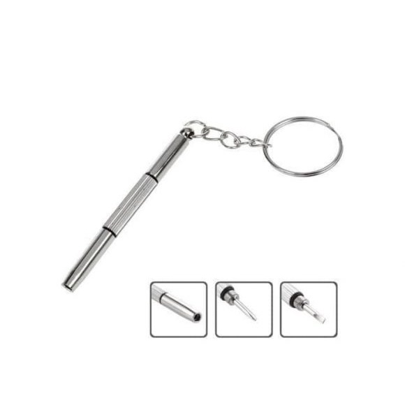 ONLYONE12 Gantungan Kunci Obeng Plus Minus Hex Mini / Mini Stainless Steel Keychain Kunci Multifungsi / Kunci Jam Tangan