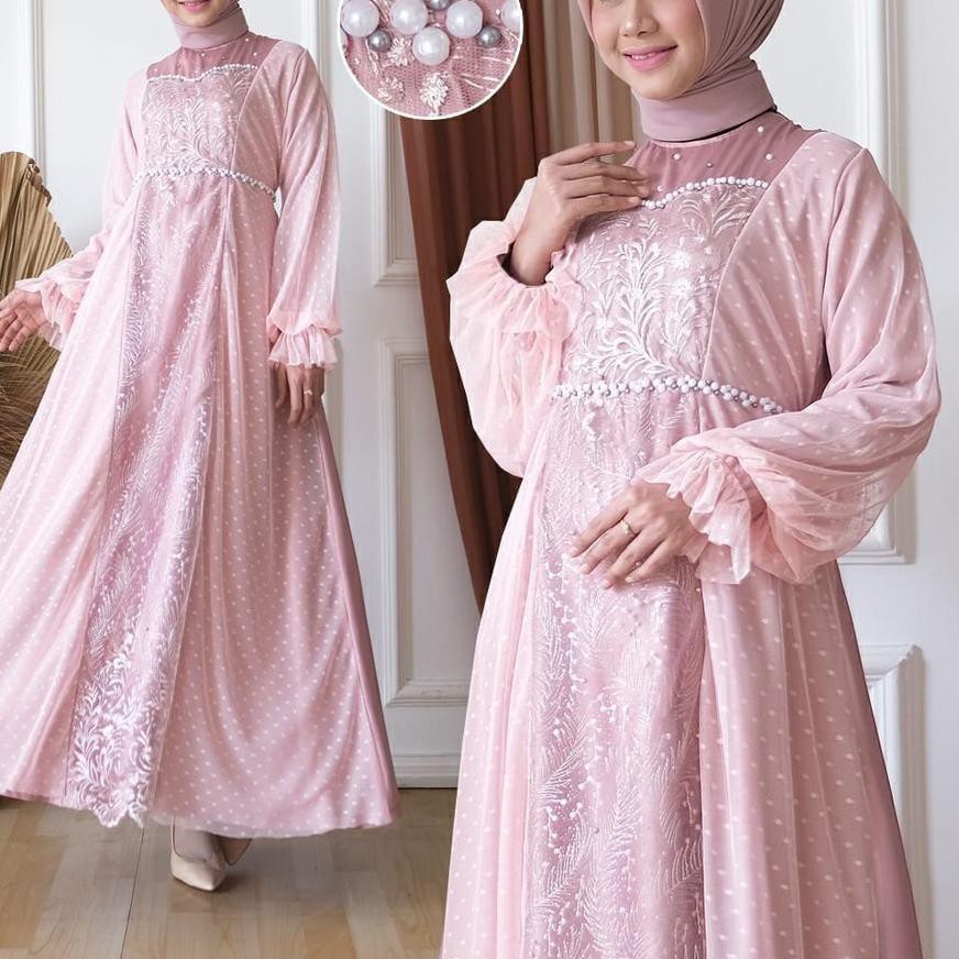 ☺ GAMIS PESTA MUSLIMAH AINUR / DRESS PESTA PANJANG / LONG DRESS PARTY MOESLIM ☊