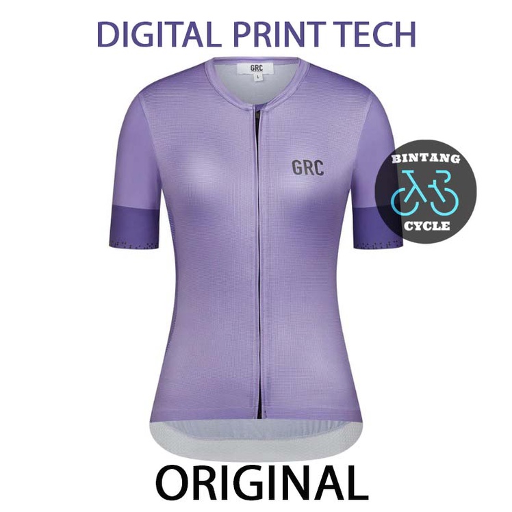 GRC WOMEN'S JERSEY SEPEDA ROADBIKE GRC DIGITAL PRINT TECH LAVENDER