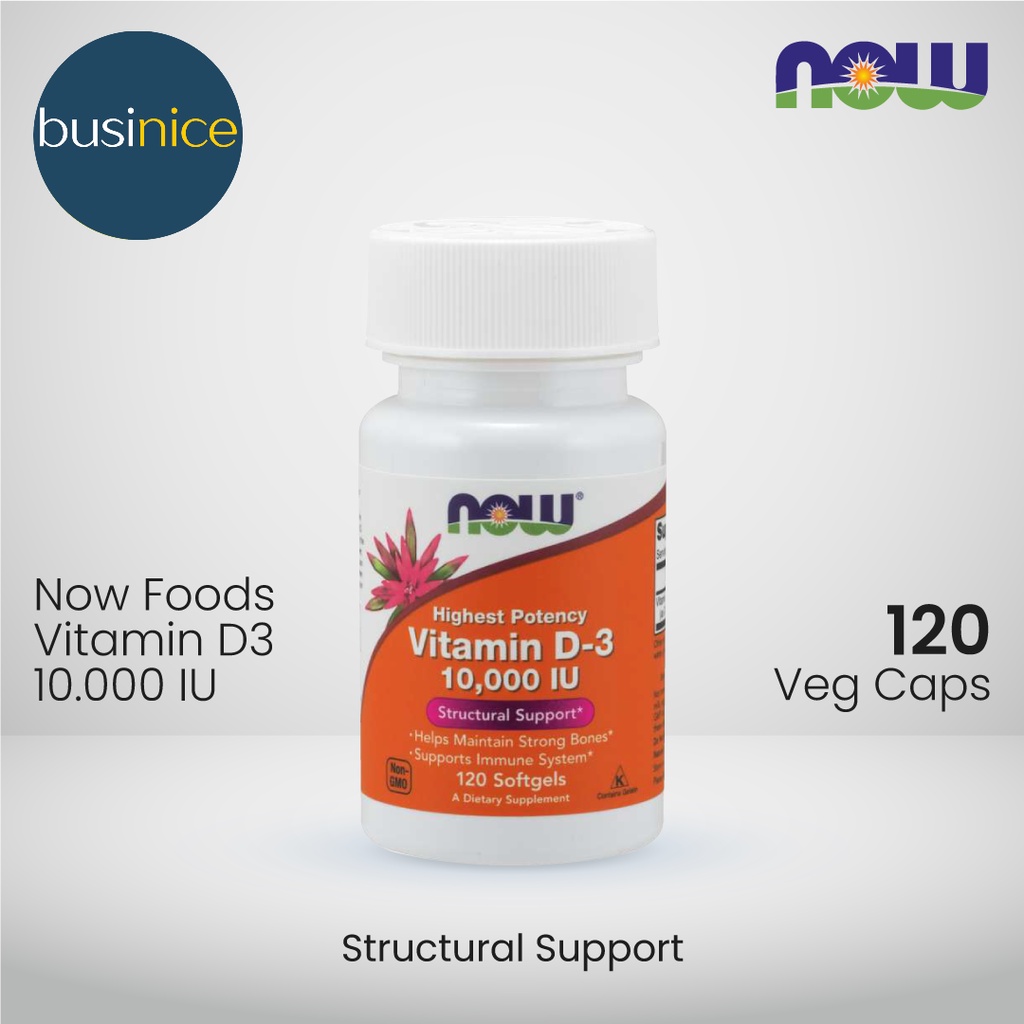 Now Foods Vitamin D3 10000 IU 120 Softgels D3 10000IU Vit D3 10000