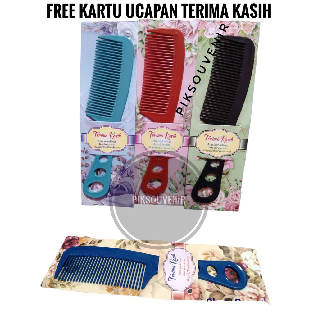 Isi 50 Pcs Souvenir Sisir Besar ukuran 17,5cm+ Kemasan Alas Kertas Motif Souvernir Hadiah Pernikahan