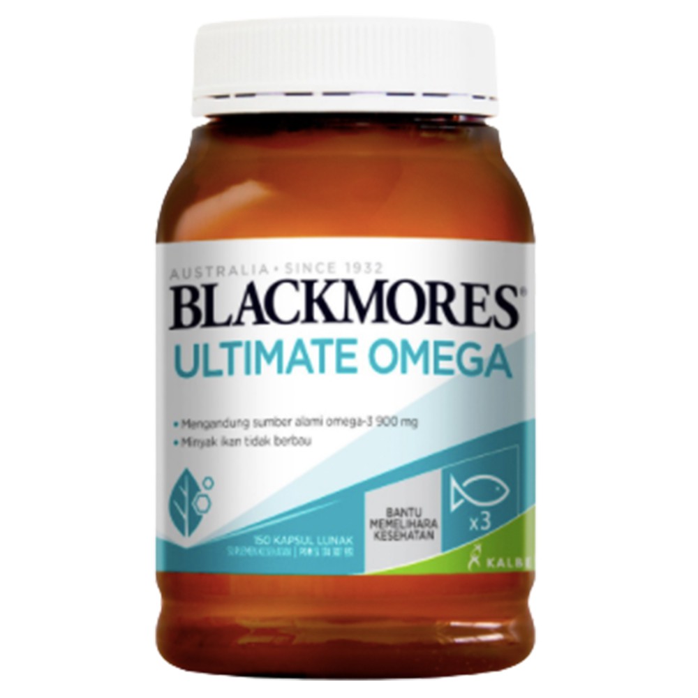 BLACKMORES ULTIMATE OMEGA 3 CONCENTRATED FISH SALMON  OIL KOLESTEROL JANTUNG - 150 CAPSULES KAPSUL