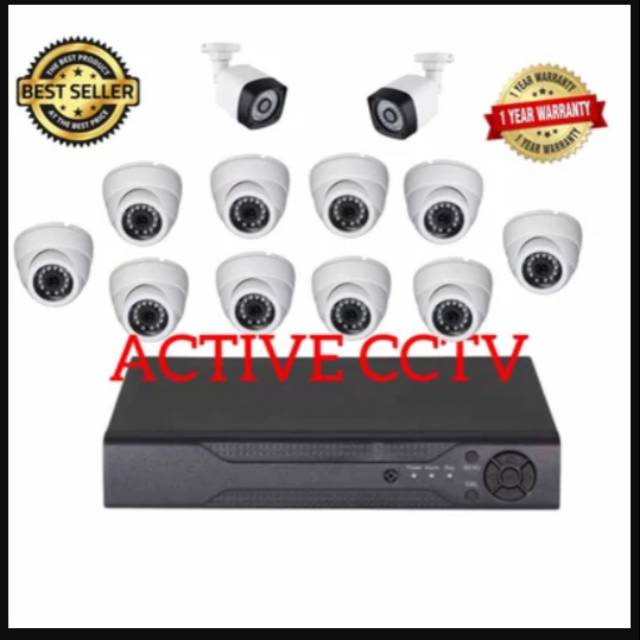 PAKET KAMERA CCTV 720P 3MP 12 CAMERA AHD FULL HD 3 MP MEGAPIXEL BISA ONLINE DI HP ANDROID 16 CH