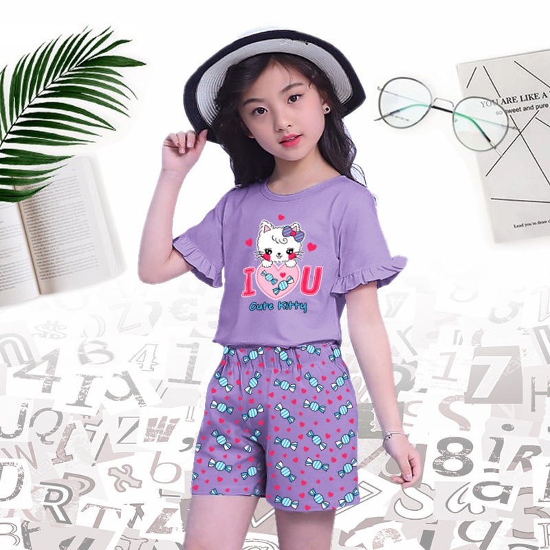 RILLO - SETELAN ANAK PEREMPUAN MODEL TANGAN TEROMPET  1 - 7 TAHUN FASHION KOREA