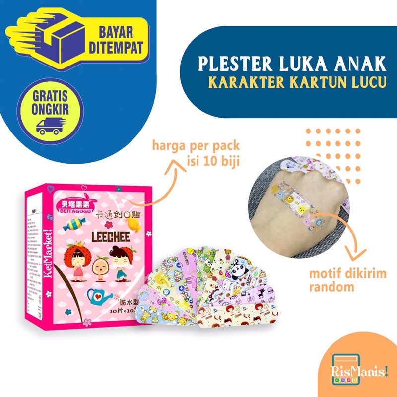 CARTOON BAND AID - Plester Perban Anak Pembalut Luka P3K Gambar Kartun Lucu Tahan Air Karakter Imut