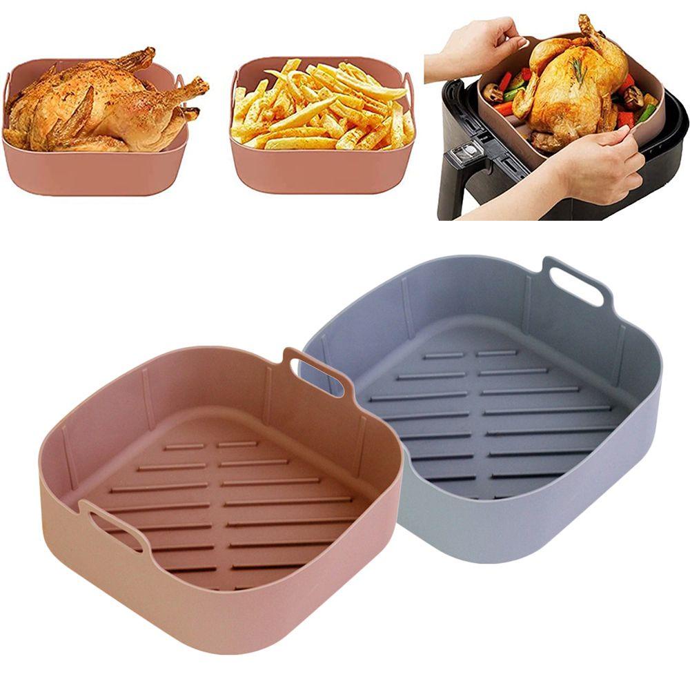 Preva Square Silicone Pot Lembut Reusable Pizza Plate AirFryer Aksesoris Baking Basket