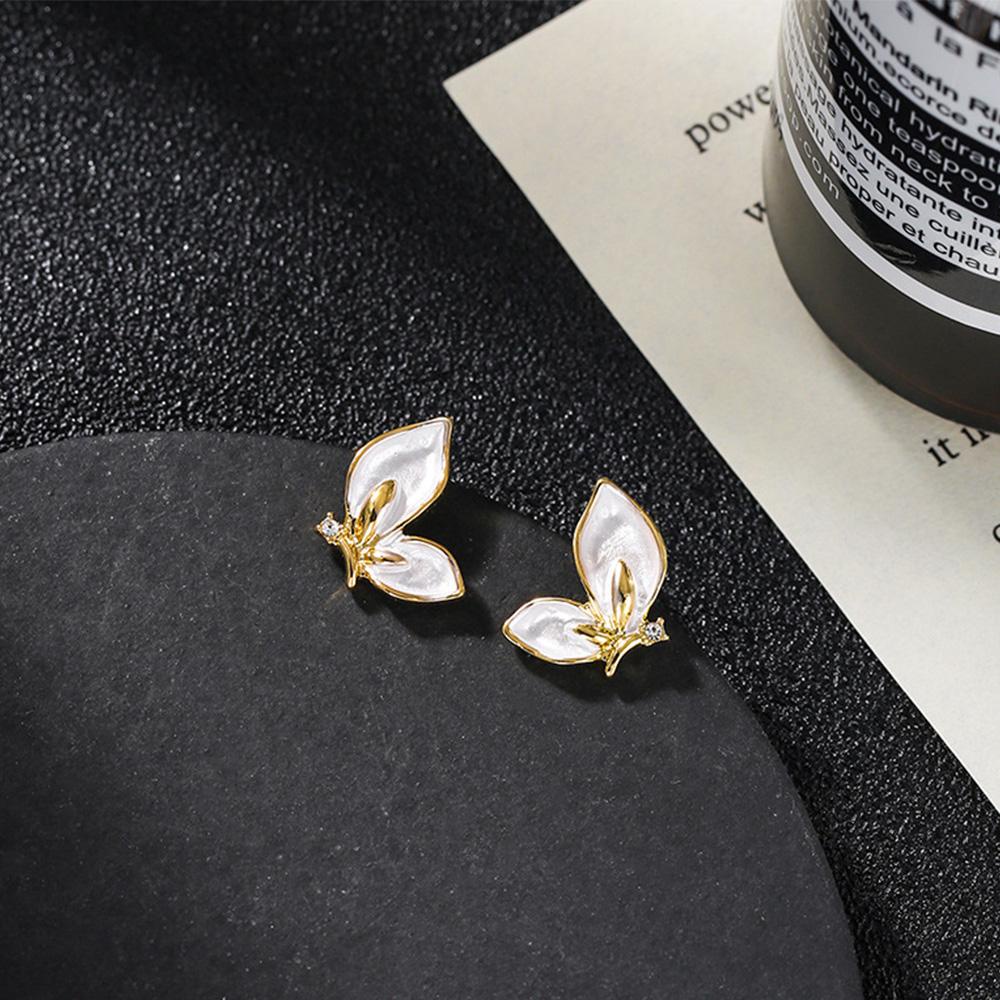 Needway Stud Earrings Temperamen Manis Kepribadian Lucu Perhiasan Fashion Logam