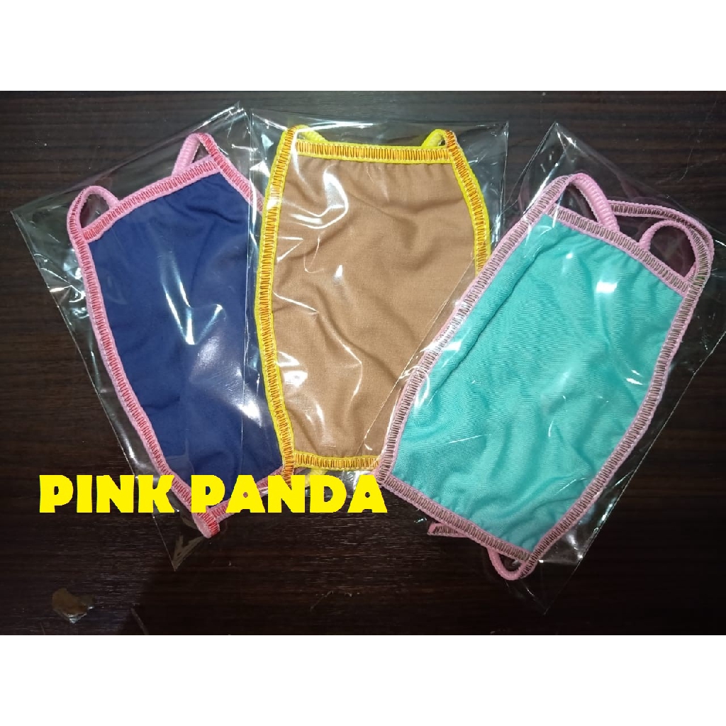 1PCS MASKER KAIN POLOS WARNA, Kain Polos Tali Warna MIX RANDOM Termurah &amp; Terlaris Bahan 2 Lapis Tebal Grosir