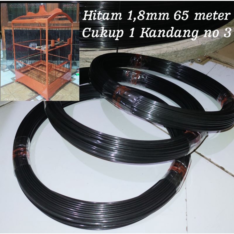 jeruji ruji fiber hitam 1,8mm panjang 65 meter