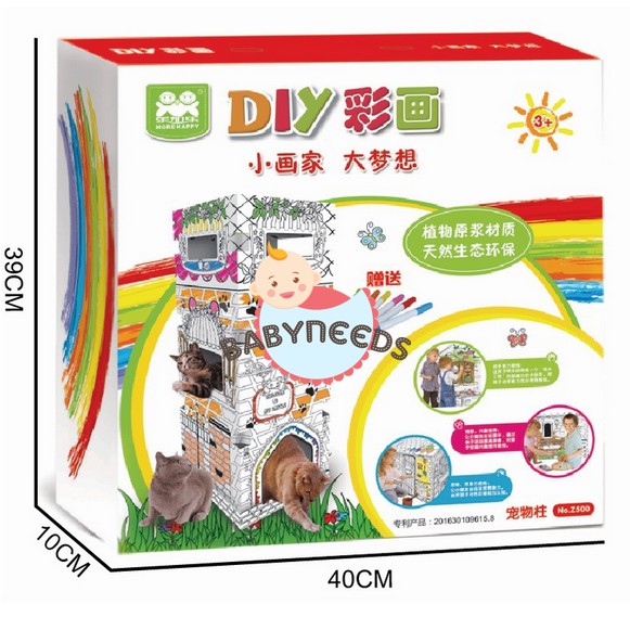 COLOURING KIDS ACIVITY PLAYHOUSE DIY DOODLE BIG HOUSE