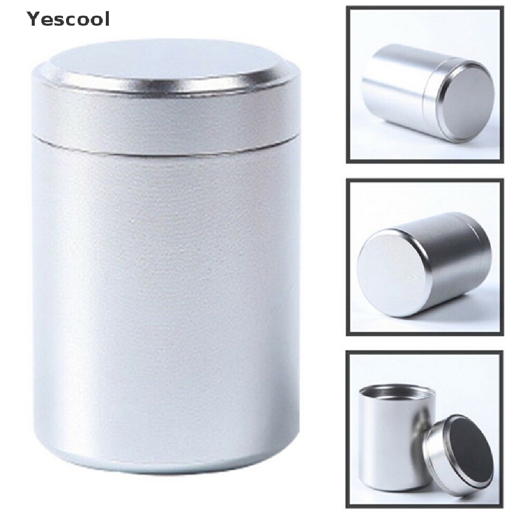 Yescool 1pc Toples Teh Herbal Kedap Udara Bahan Aluminum Warna Silver