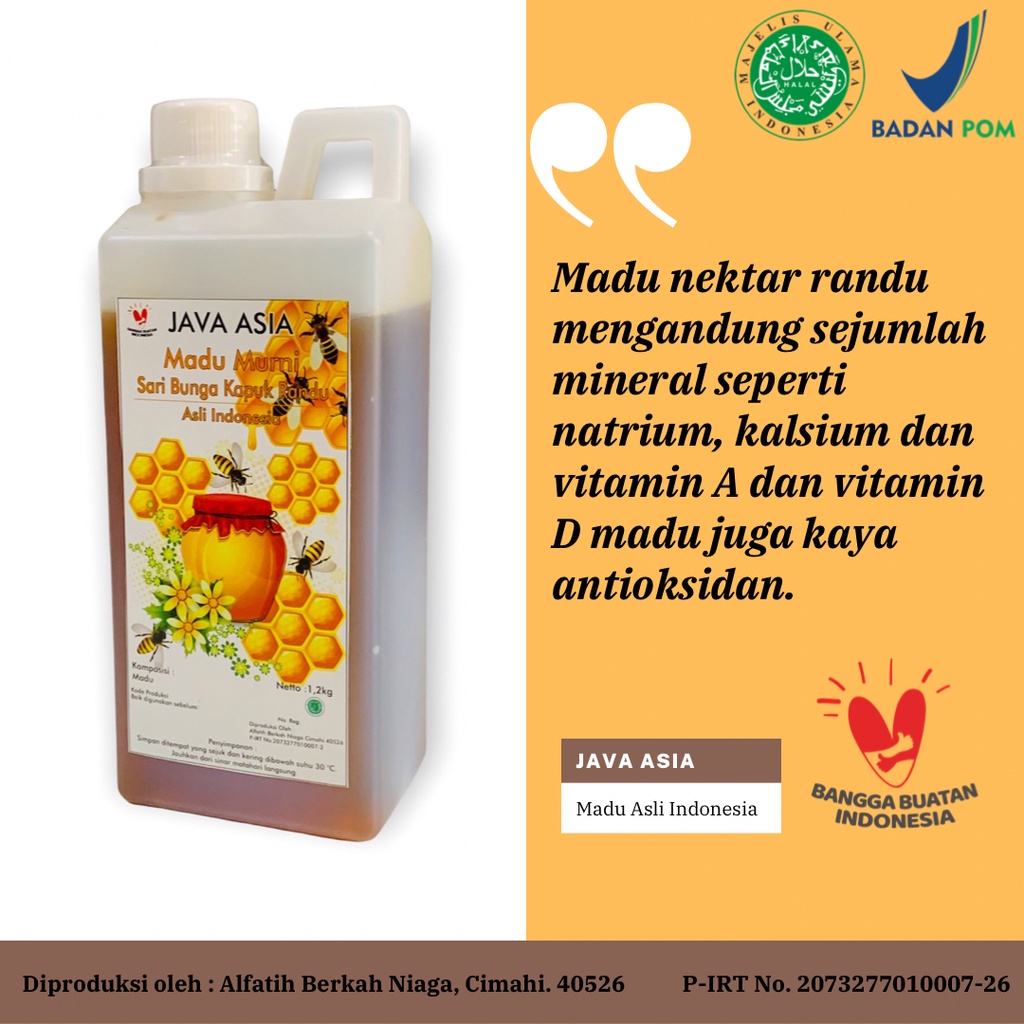 

Madu Murni Kapuk Randu 1,2Kg Tested Hasil Lab