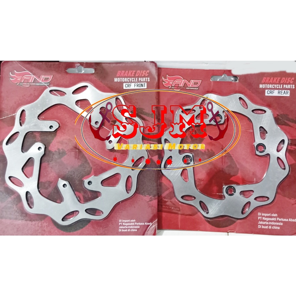 piringan depan belakang WR155-CRF150-KLX 150 SET DEPAN BELAKANG DISK CAKRAM SET DEPAN BELAKANG