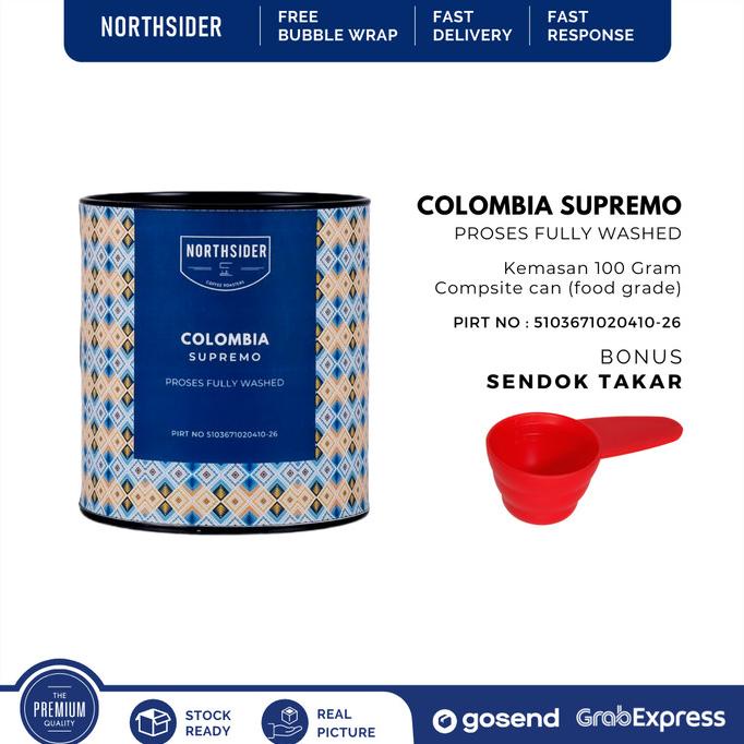 

:::::::] BIJI KOPI ARABIKA COLOMBIA SUPREMO WASHED -100GR NORTHSIDER COFFE