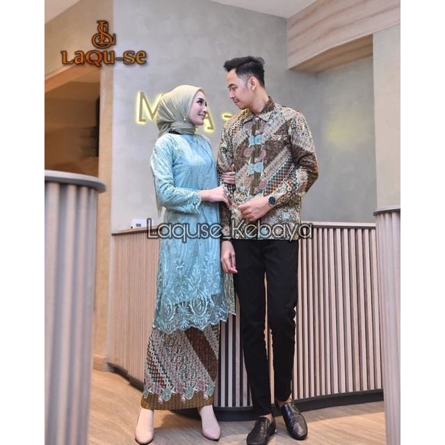 Setelan Kebaya Tunik Batik Couple Modern Terbaru Outfit Pasangan Kondangan Wisuda By Laquse_kebaya2