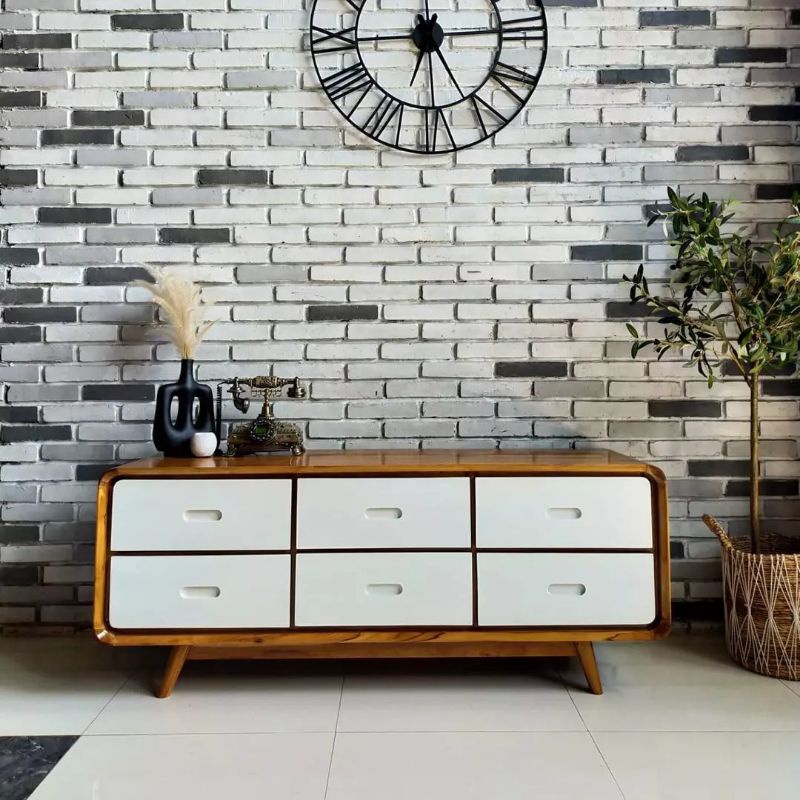 MEJA TV KAYU JATI ASLI JEPARA / LEMARI TV JATI / CABINET TV JATI