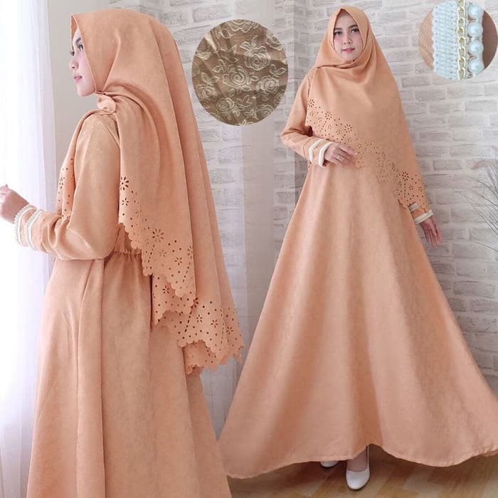 [TALIFA SYARI Coksu NI] Gamis Wanita Busui Coklat Susu