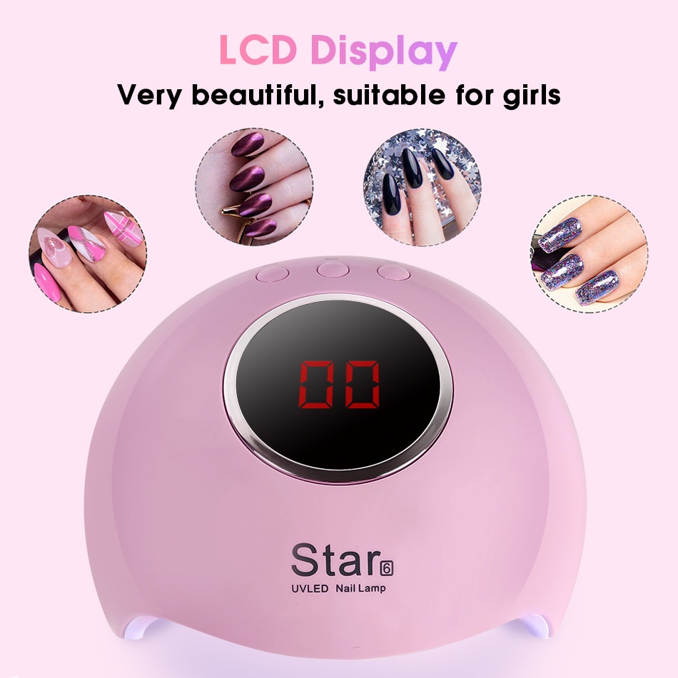 ROHWXY Pengering Kutek Kuku UV LED Nail Dryer 36W - Pink