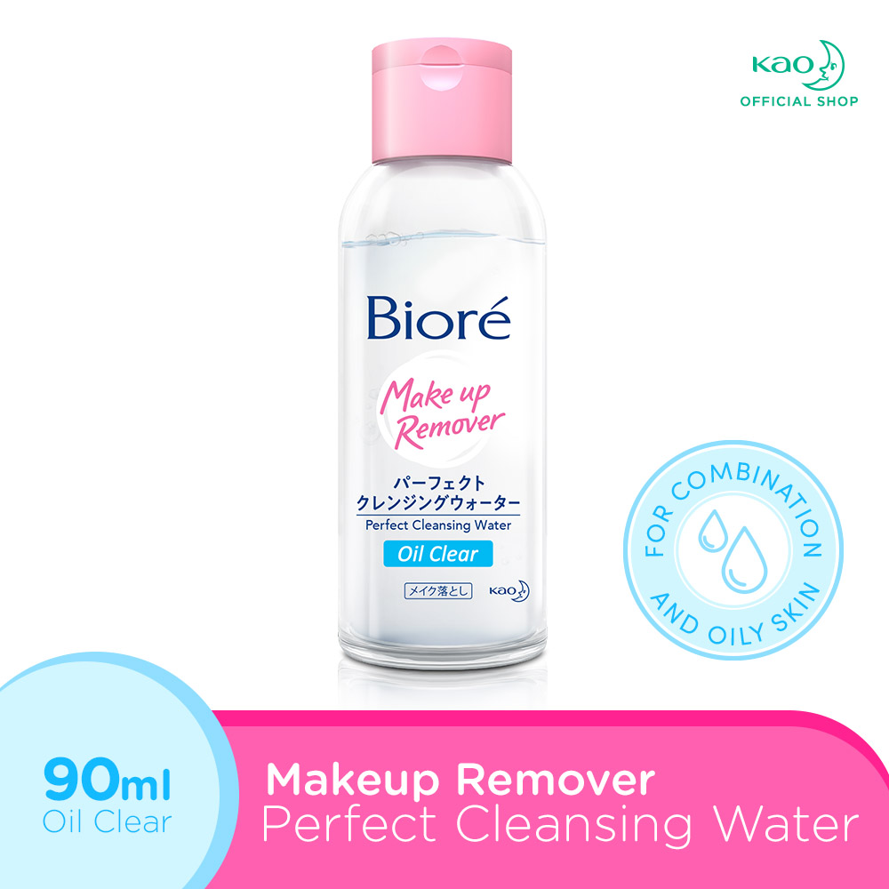 Biore Make Up Remover Micellar Water Untuk Kulit Berminyak Oil Clear Non Comedogenic 90 ml