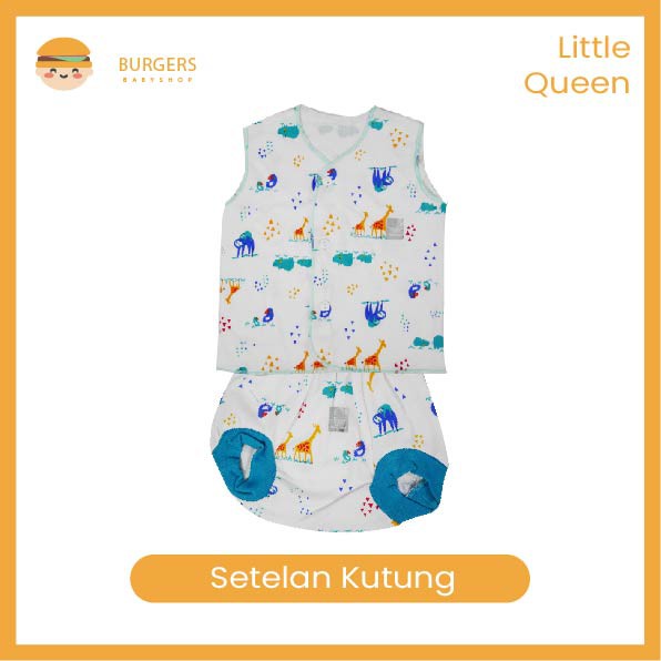 LITTLE QUEEN Setelan Baju Kutung Bayi - Celana pop ( 1 Set isi 3 Setelan )