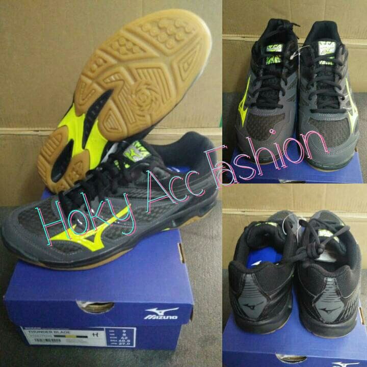 Sepatu Mizuno Badminton / Volly Thunder Blade Black - Original