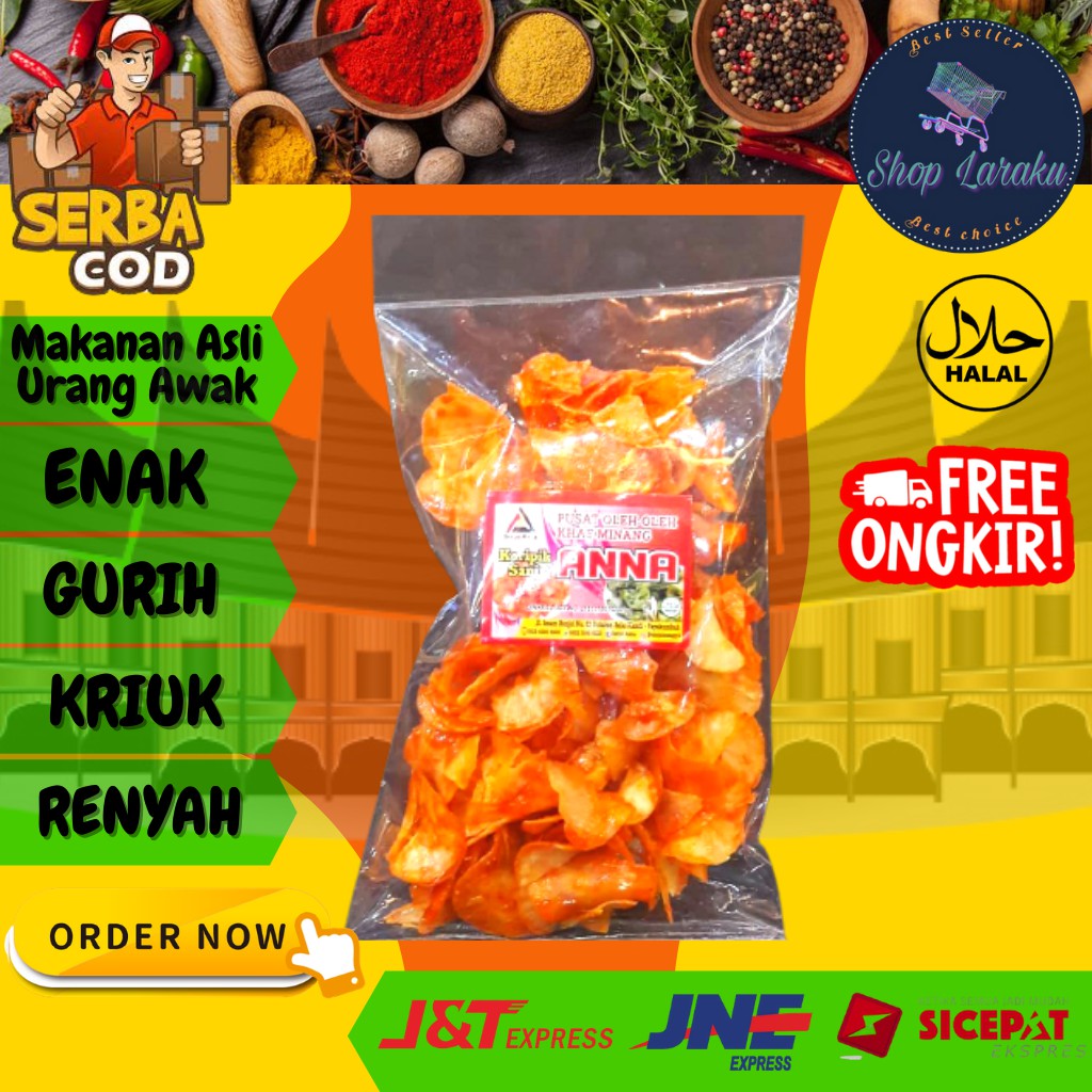 

Keripik Sanjai Balado Bulat Singkong Ubi Makanan Khas Minang Asli Payakumbuh Padang Gurih Enak Kriuk