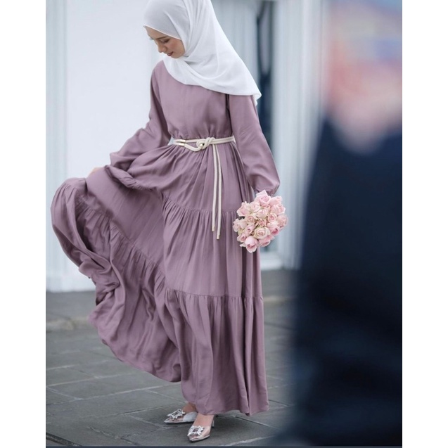 (DBY) GAMIS ANDINA BASIC RUFFLE REMPEL DAILY BUSUI MAXY DRESS RAYON