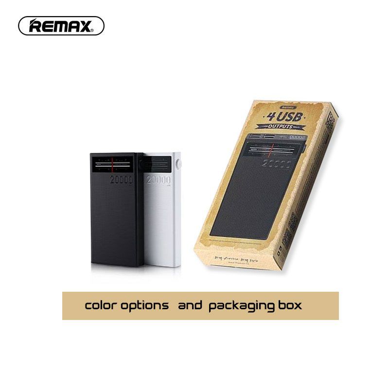 POWER BANK REMAX ORIGINAL 100% 20.000MAH 4USB RADIO SERIES RPP 102