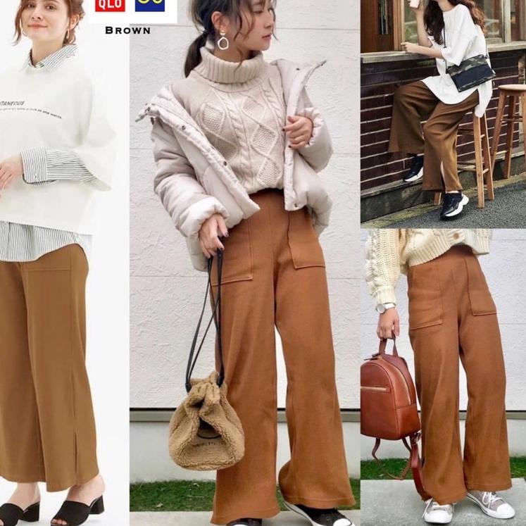(PALING DIMINATI) Uniqlo Ribbed Wide Pants with Slit