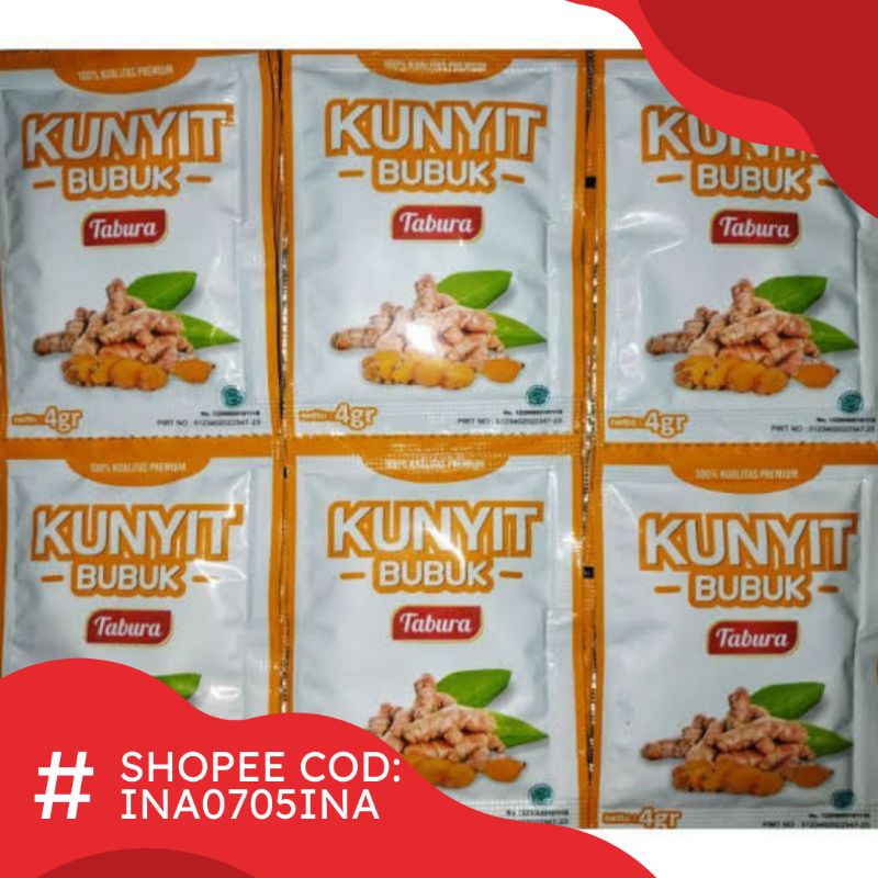 Kunyit Bubuk Tabura 1 Renteng / Kunyit Bubuk 500 x 12 sachet