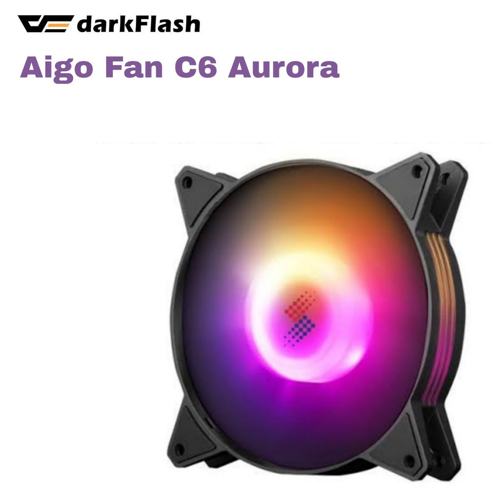 Fan Casing Aigo DarkFlash C6 AURORA RAINBOW - 12CM MANTULLLLL GAN