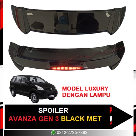 SPOILER AVANZA GEN3 MODEL LUXURY BLACK MET W/L