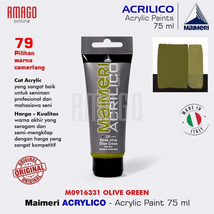 MAIMERI ACRILICO - ACRYLIC PAINT - OLIVE GREEN - 75ML - M0916331