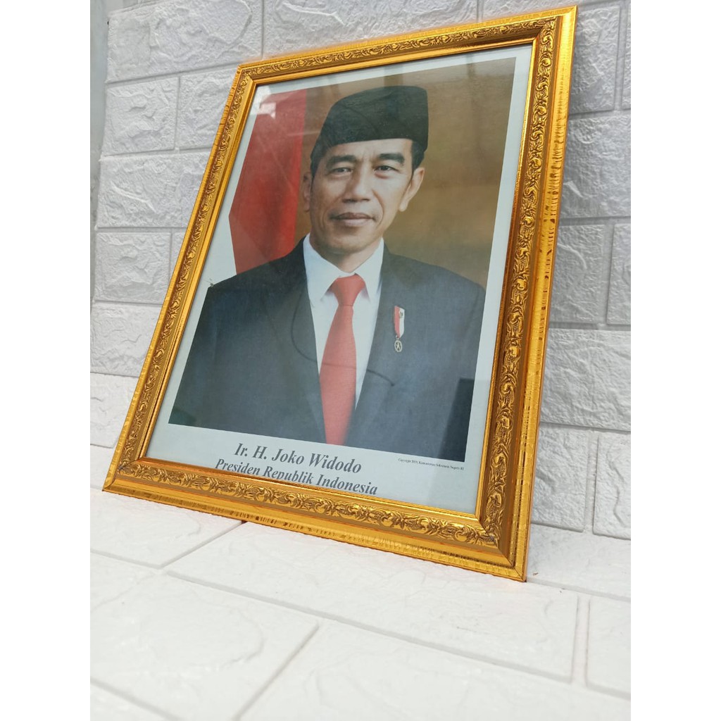 Pigura Foto Gambar Presiden Dan Wakil Hiasan Dinding Poster 1 Set Bahan Polyframe Fiber PRES DAN WAPRES