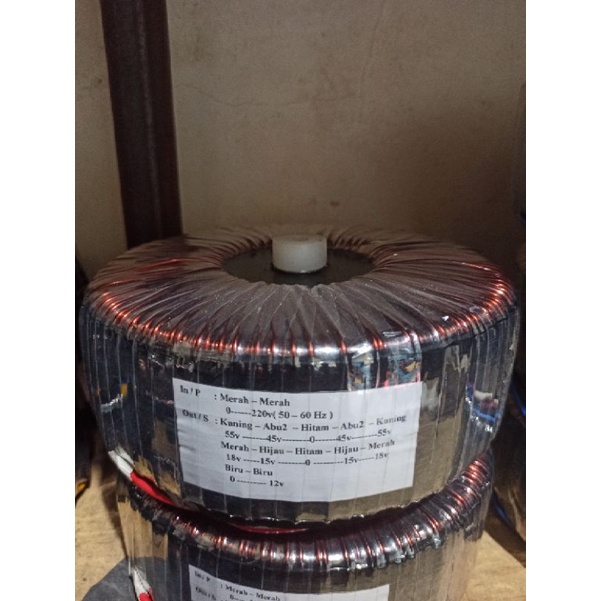 trafo toroid donat 20a ct55v..45v murni