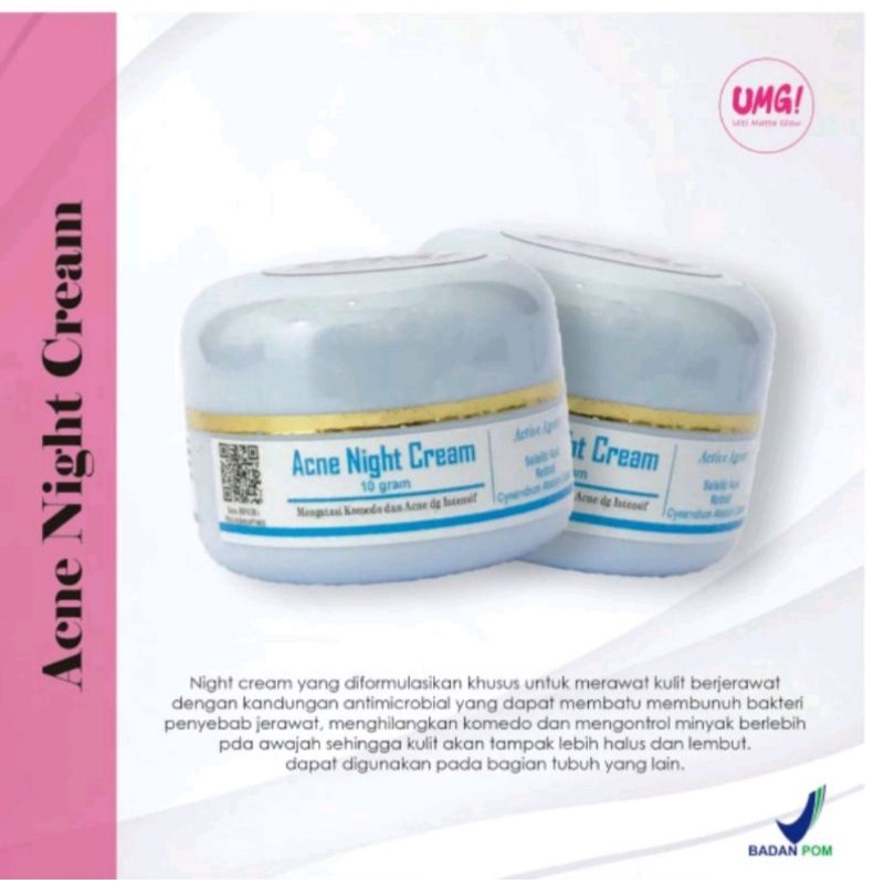ACNE NIGHT CREAM UMG ULTI MATTE GLOW ‼️ SIAP KIRIM COD