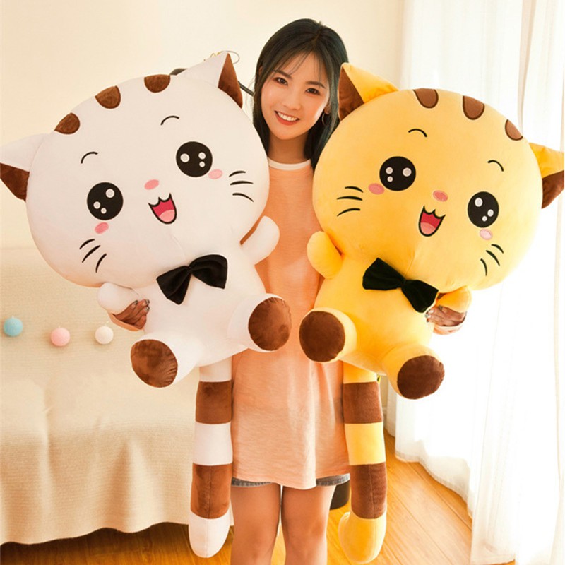 Mainan Boneka Stuffed Plush Kucing Wajah Besar 50CM 65CM Untuk Hadiah Ulang Tahun