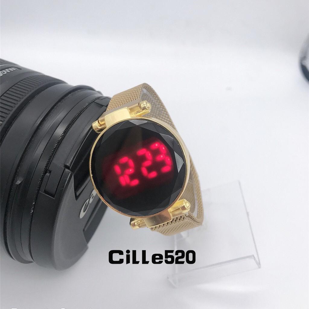 12.12 LNS -JAM TANGAN WANITA TERBARU JAM MAGNET RANTAI JAM TANGAN DIGITAL IMPORT JAM HARGA MURAH-Gold