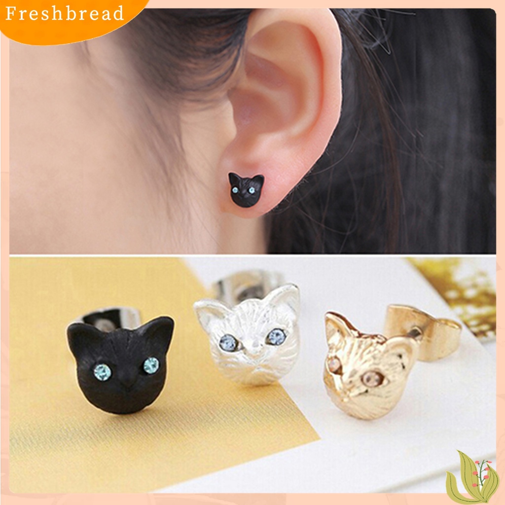 [Fresh] Anting Tusuk Desain Kepala Kucing untuk Wanita