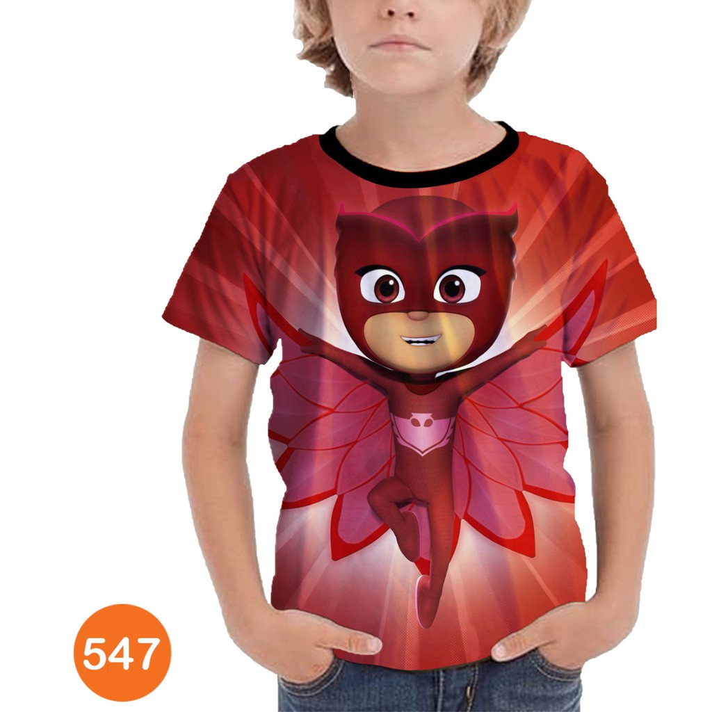 Kaos owlette PJ Masks Baju Karakter Kartun TV Anak #547