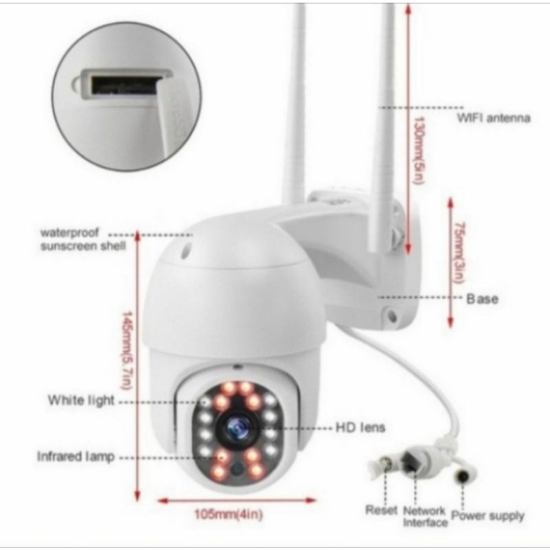 CCTV WILERESS 8MP IP CAMERA OUTDOOR APLIKASI YOOSEE