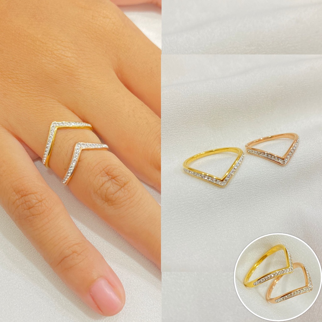 Cincin Fuji Permata Titanium Anti Karat Aksesoris Fashion Korea