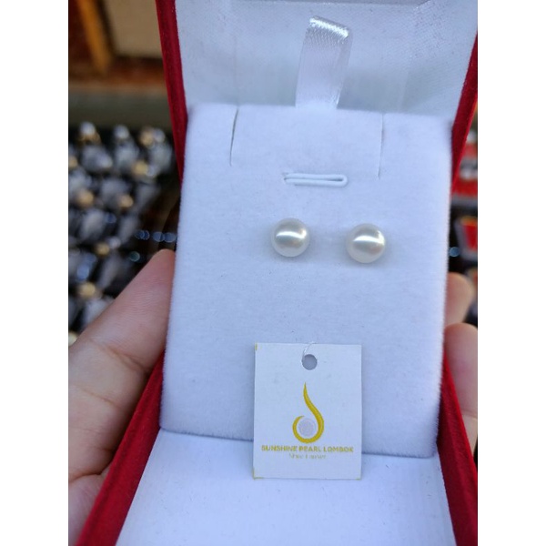 Giwang Anting mutiara laut grade A | anting perak 925 mutiara | giwang mutiara lombok | Earing pearl